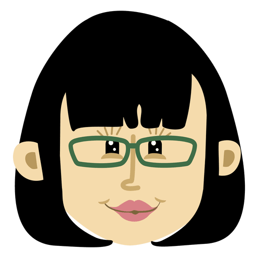 Female cartoon head character 2 PNG Design