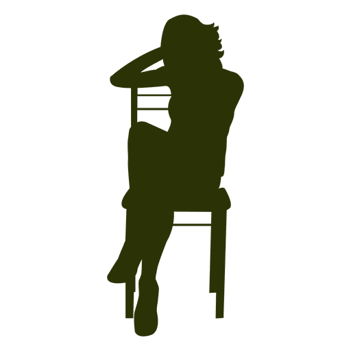Female executive sitting silhouette PNG Design