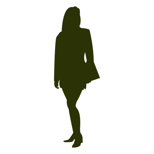 Silhueta feminina executiva em pé Desenho PNG