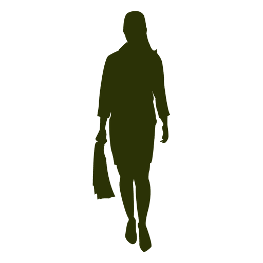 Ejecutiva mujer caminando silueta 2 Diseño PNG