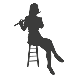 Silueta de flautista femenina Diseño PNG