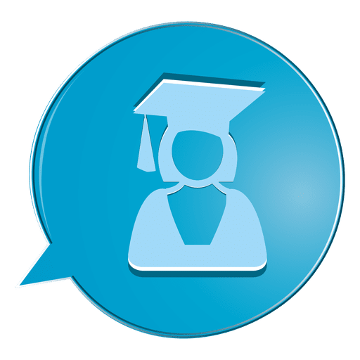 Female graduate bubble icon PNG Design