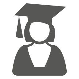 Icono de graduado femenino Diseño PNG