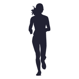 Female marathon running silhouette