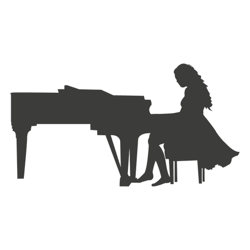 Silhueta de pianista feminina Desenho PNG