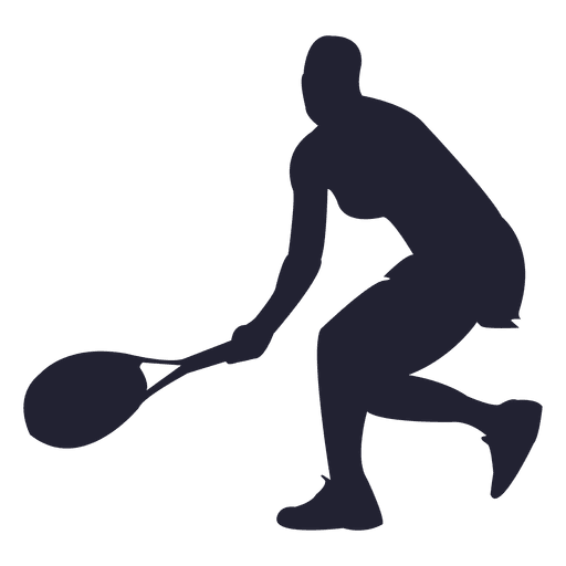 Female playing tennis silhouette PNG Design
