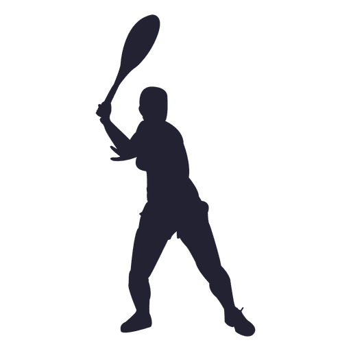 Female playing tennis silhouette 1 PNG Design