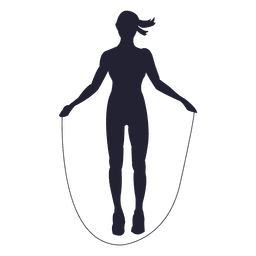 Silueta femenina de salto de cuerda Transparent PNG