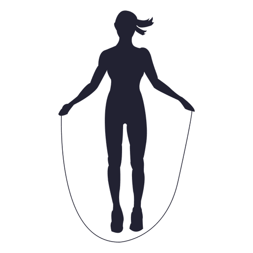 Silueta femenina de salto de cuerda