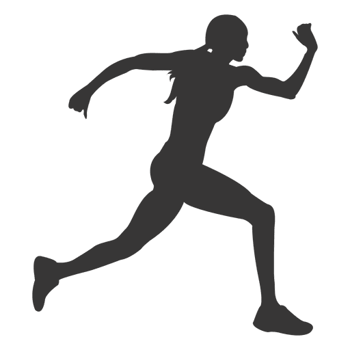 Female running silhouette PNG Design