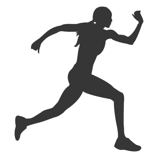 Silueta de mujer corriendo Diseño PNG