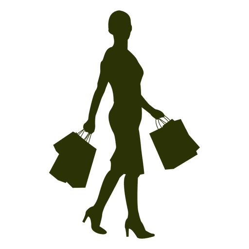 Weibliches Einkaufsschattenbild PNG-Design