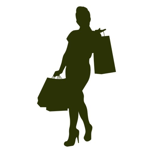 Female shopping silhouette 1 PNG Design