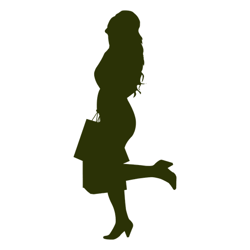 Female shopping silhouette 2 PNG Design