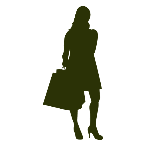 Female shopping silhouette 3 PNG Design