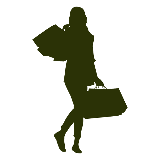 Female shopping silhouette 4 PNG Design