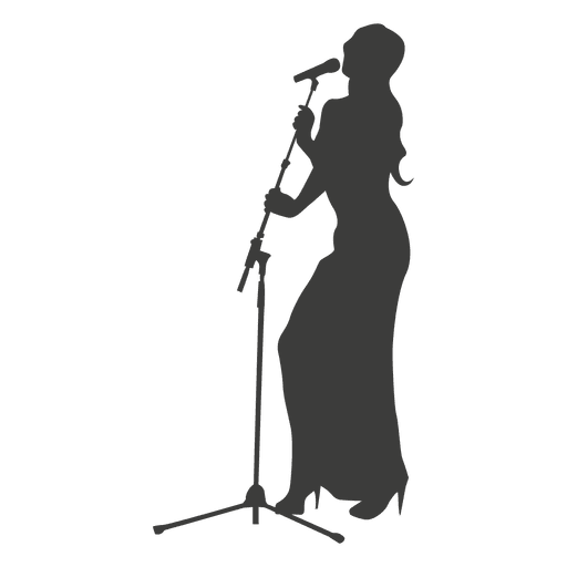 Female singer silhouette PNG Design