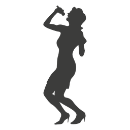 Cantante silueta gris Diseño PNG