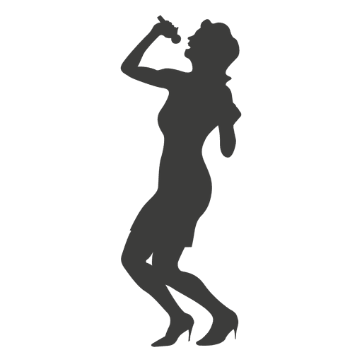 Female Singer Gray Silhouette Transparent Png And Svg Vector File