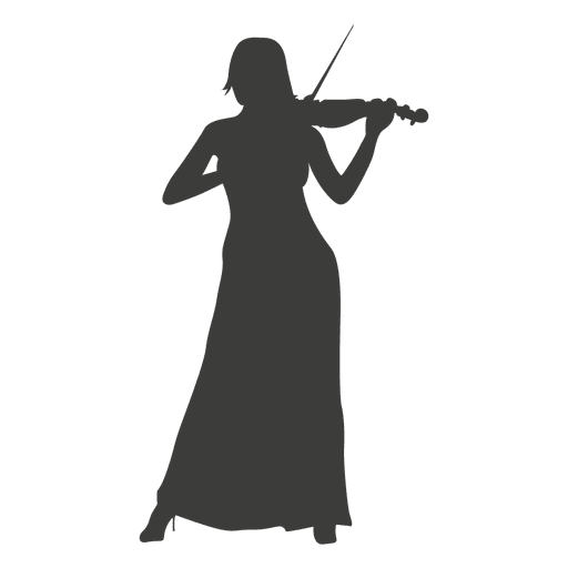 Mujer violinista silueta Diseño PNG