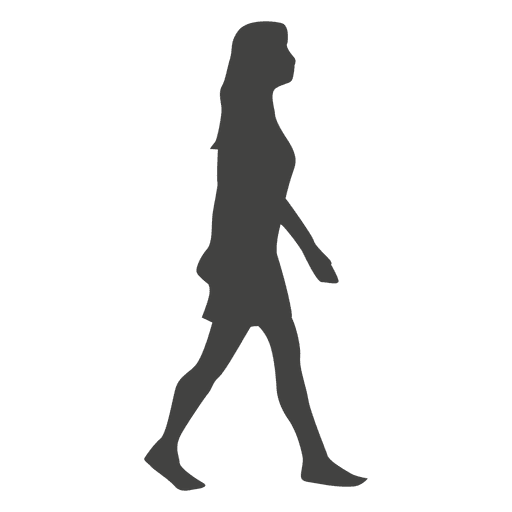 Weibliche gehende Silhouette PNG-Design