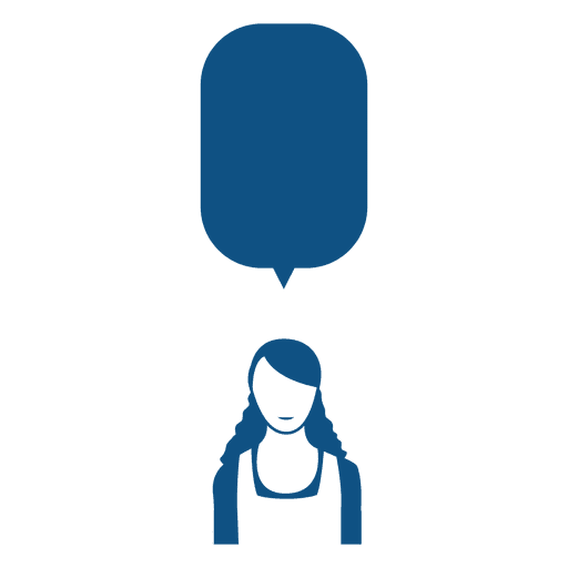 Female with speech box PNG Design