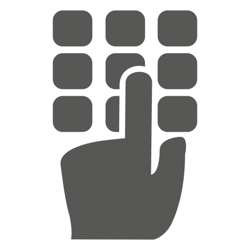 Finger auf dem Wähltasten-Symbol PNG-Design