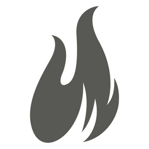 Icono de silueta de llama de fuego