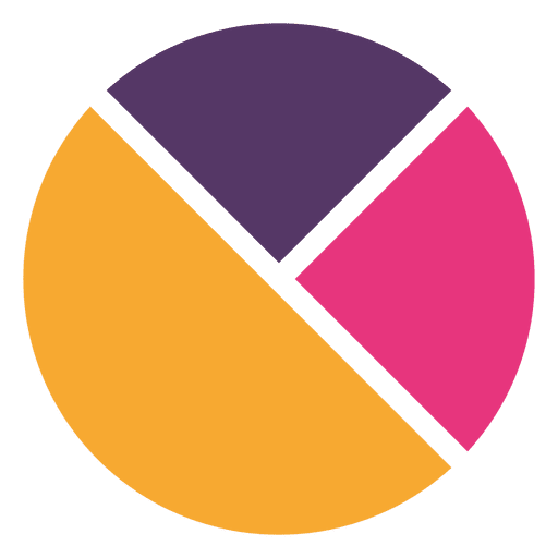 Flat colorful pie chart PNG Design