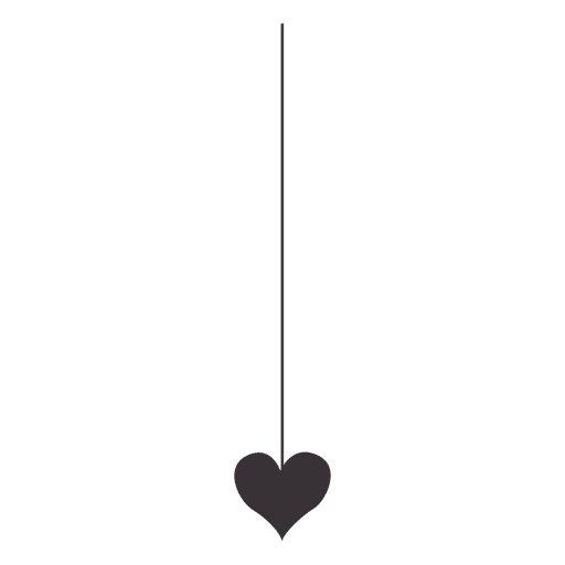 Flat hanging heart PNG Design