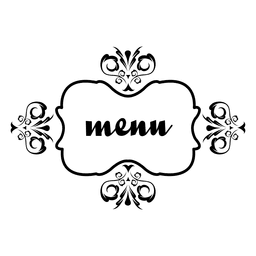 Emblema de menu de ornamento floral Desenho PNG