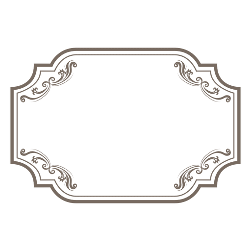 Download Floral ornamented rectangular frame - Transparent PNG ...