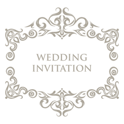 Emblema de casamento ornamentado floral 7 Desenho PNG