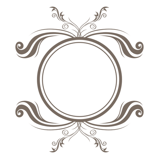 Blumenwirbel elliptischer Rahmen PNG-Design
