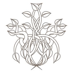 Decoración de plantas de remolinos florales Diseño PNG