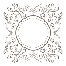 Remolinos flotantes alrededor de la frontera. Diseño PNG
