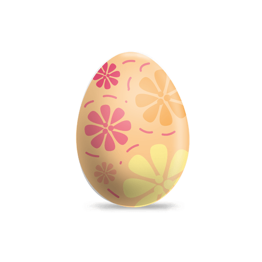 Huevo de pascua pintado con flores 1