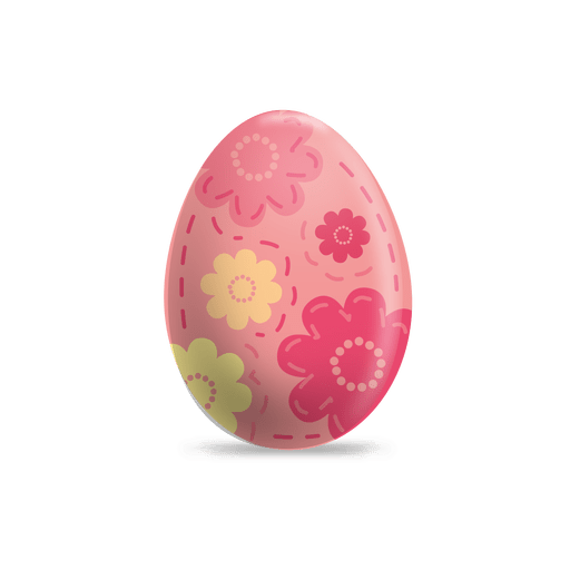 Huevo de pascua pintado con flores 2 Diseño PNG