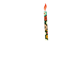 Vela de aniversário com estampa de flores Desenho PNG