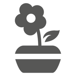 Flower tub icon PNG Design