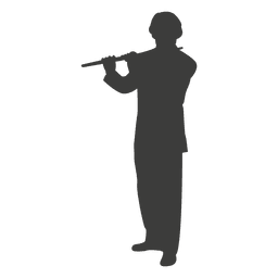 Flutist musician silhouette PNG Design