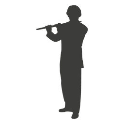 Silueta de músico flautista Diseño PNG
