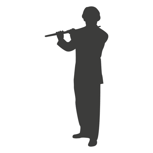 Flutist musician silhouette