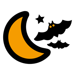 Flying bats moon PNG Design