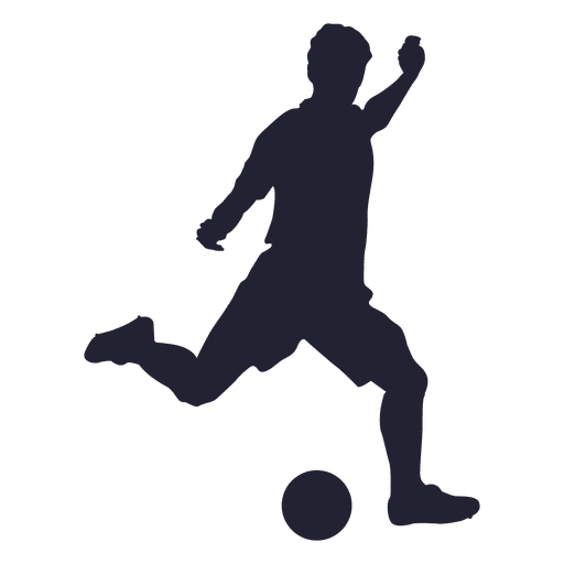Silhueta de jogador de futebol chutando Desenho PNG