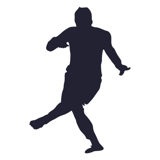 Football player passing silhouette PNG Design