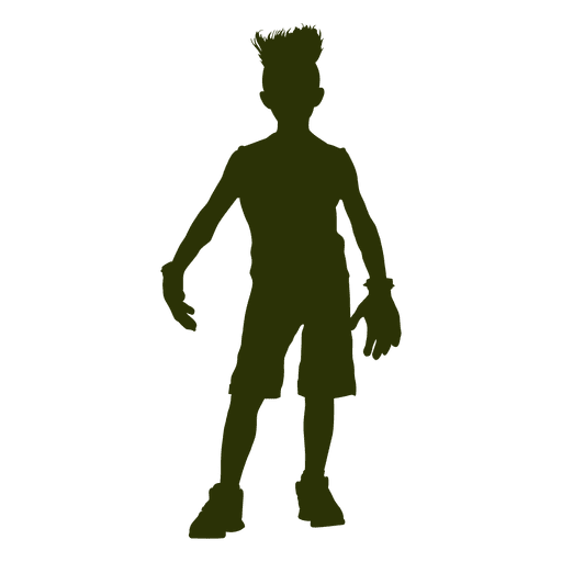 Frankenstein kid character silhouette
