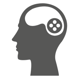 Gaming brain headshot PNG Design