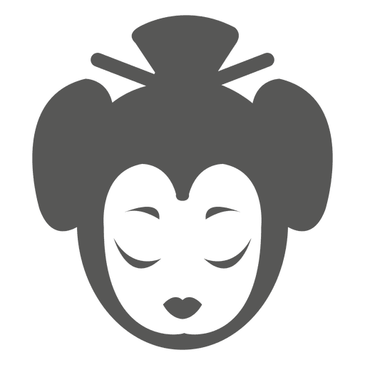 Geisha Gesicht Symbol Silhouette PNG-Design