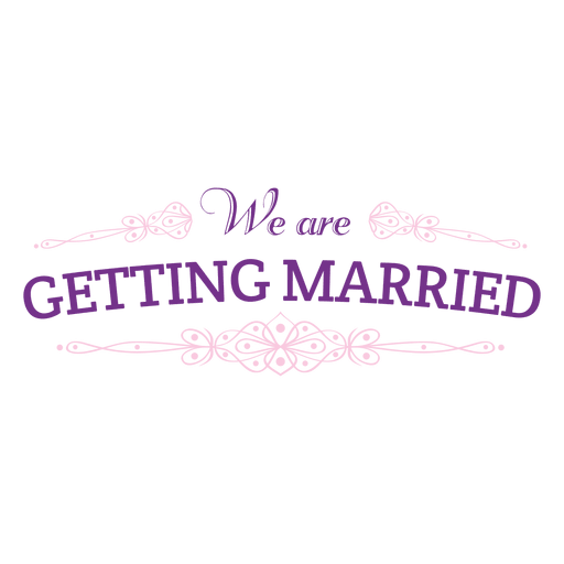 Getting married badge PNG Design